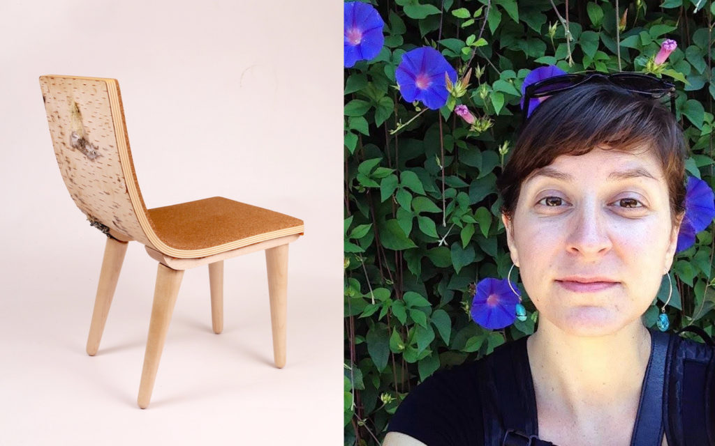 Chair by Erica Schuetz and portrait of Erica