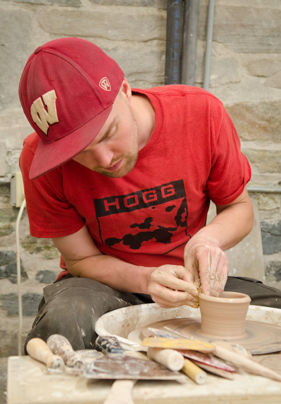 The beginning of a clay vessel.