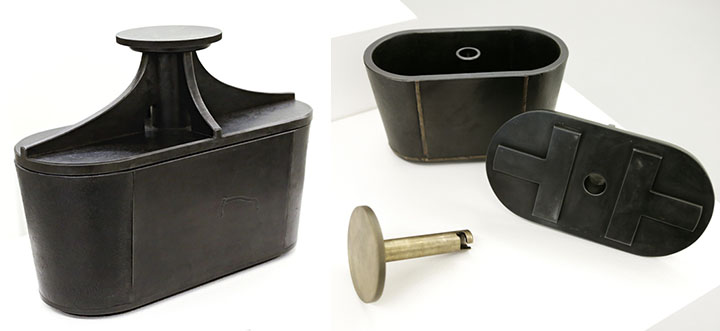 Thomas Campbell, Bronze Pin Container, bronze, salvaged steel
