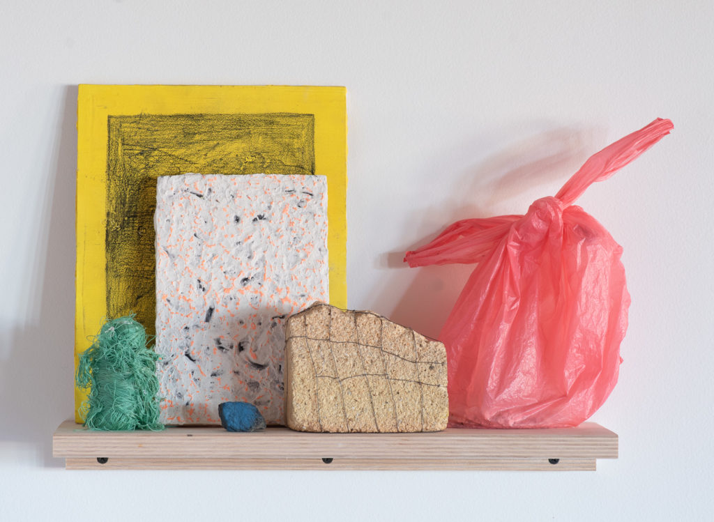 Katherine Toler and Devyn Vasquez, “Dog Party” (detail), plywood, found objects