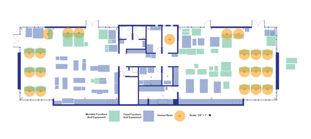 Floor plan of the Penland print and letterpress studios