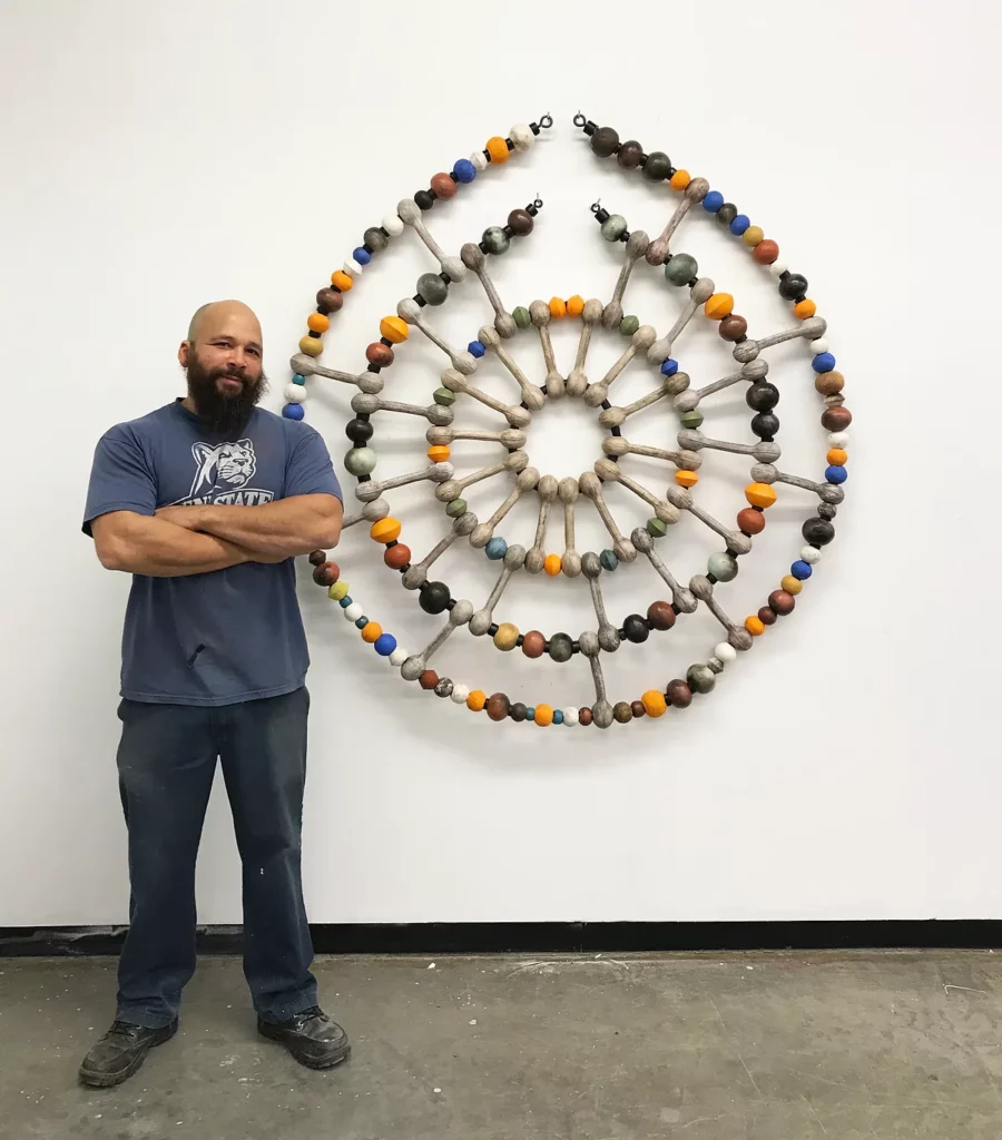 Portrait of Sharif Bey with a large sculpture