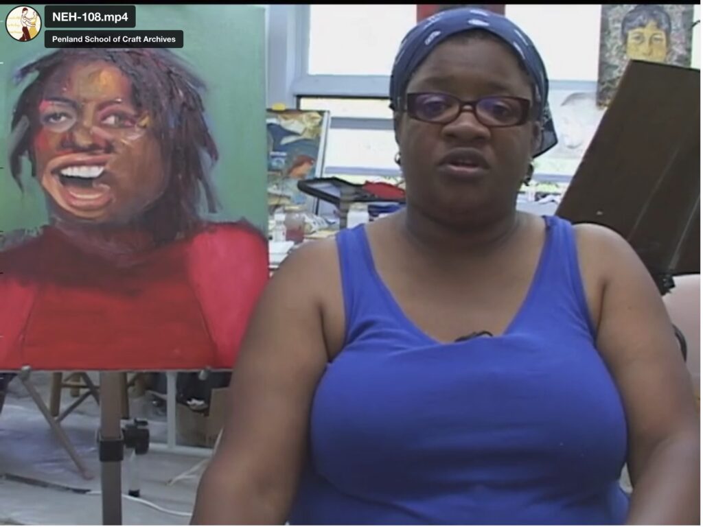Painter Beverly McIver in a frame from a video interview