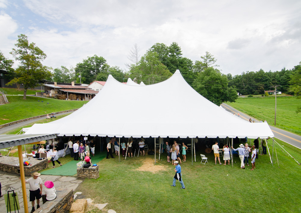The auction tent at Penland School,