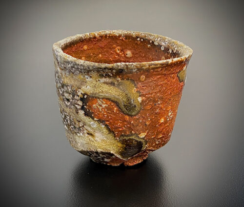 Jeff Shapiro, Sake Cup (guinomi), anagama-fired stoneware, natural ash deposit, 3-1/2 x 3 x 3 inches