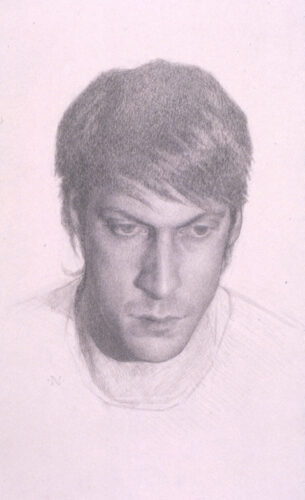 Nick Raynolds, Portrait of John, pencil on paper, 8 x 5 inches