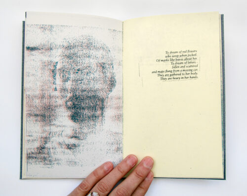 Marianne Dages, Rabbit. Rabbit. Regret., softcover book with Risograph printing and letterpress printed cover, 7-1/2 x 5 x 1/4 inches closed