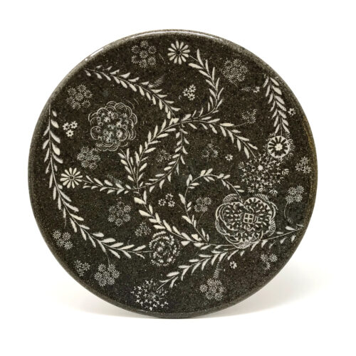Michael Kline, Platter, stoneware, porcelain; Korean Buncheong-style inlay, 15 x 2 inches