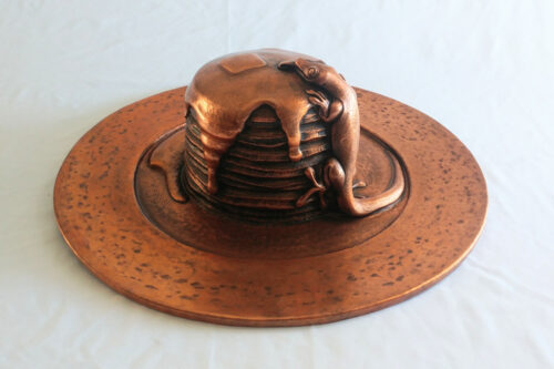 Douglas Pryor, Gecko on Pancakes, 1mm thick copper, 5-1/2 inches high