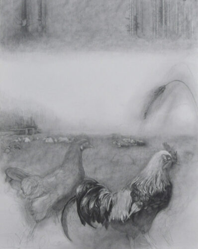 Curtis Bartone, Process, graphite on paper, 20 x 15 inches