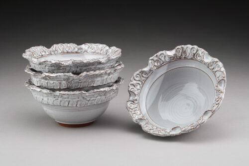 A. Blair Clemo, Bowls, cone 6 red stoneware, 4 x 8 x 8 inches each