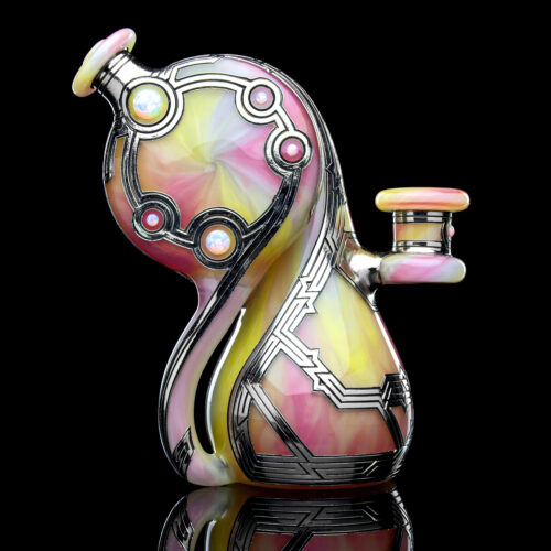 Earl Jr. and Ryan Fitt, Forging Infinity, borosilicate glass, electroformed nickel plating, 6-1/2 x 4 x 3 inches