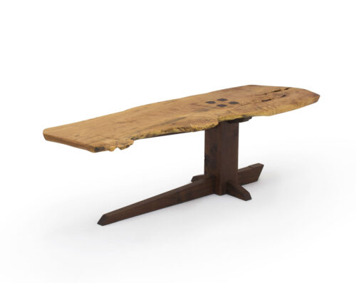 Taeho Kwon, Cantilever Sitting Bench/Coffee Table, walnut, maple, 18 x 60 x 16 inches