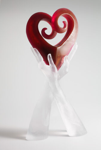 John Littleton and Kate Vogel, Heart’s Path, cast glass, 21-1/2 x 10-1/2 x 5-3/4 inches