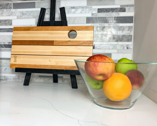 Char Miller-King, Cutting/Charcuterie Board, maple, walnut, cherry, 9 x 14 x 1 inches