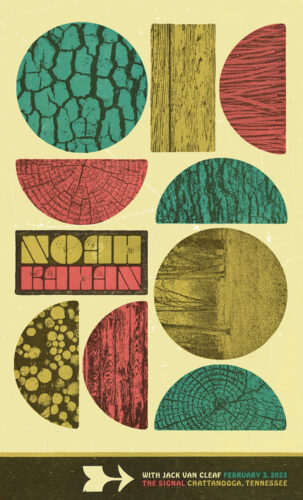 Brad Vetter, Noah Kahan Show Poster, letterpress, 22 x 13 inches