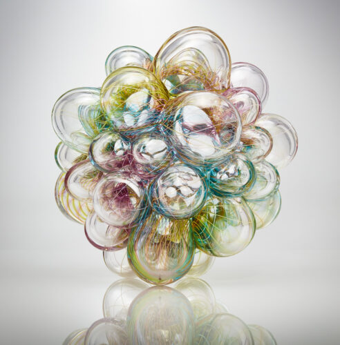 Aya Oki, Bloom IV, glass, 15 x 12 x 12 inches