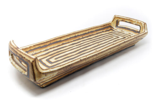 Courtney Martin, "Handled Tray," wood-fired North Carolina stoneware, 20 x 10 x 5 inches